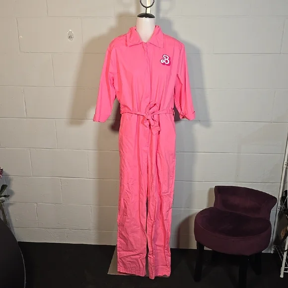 Pink Women's Barbie Jumpsuit - Picture 2 of 11